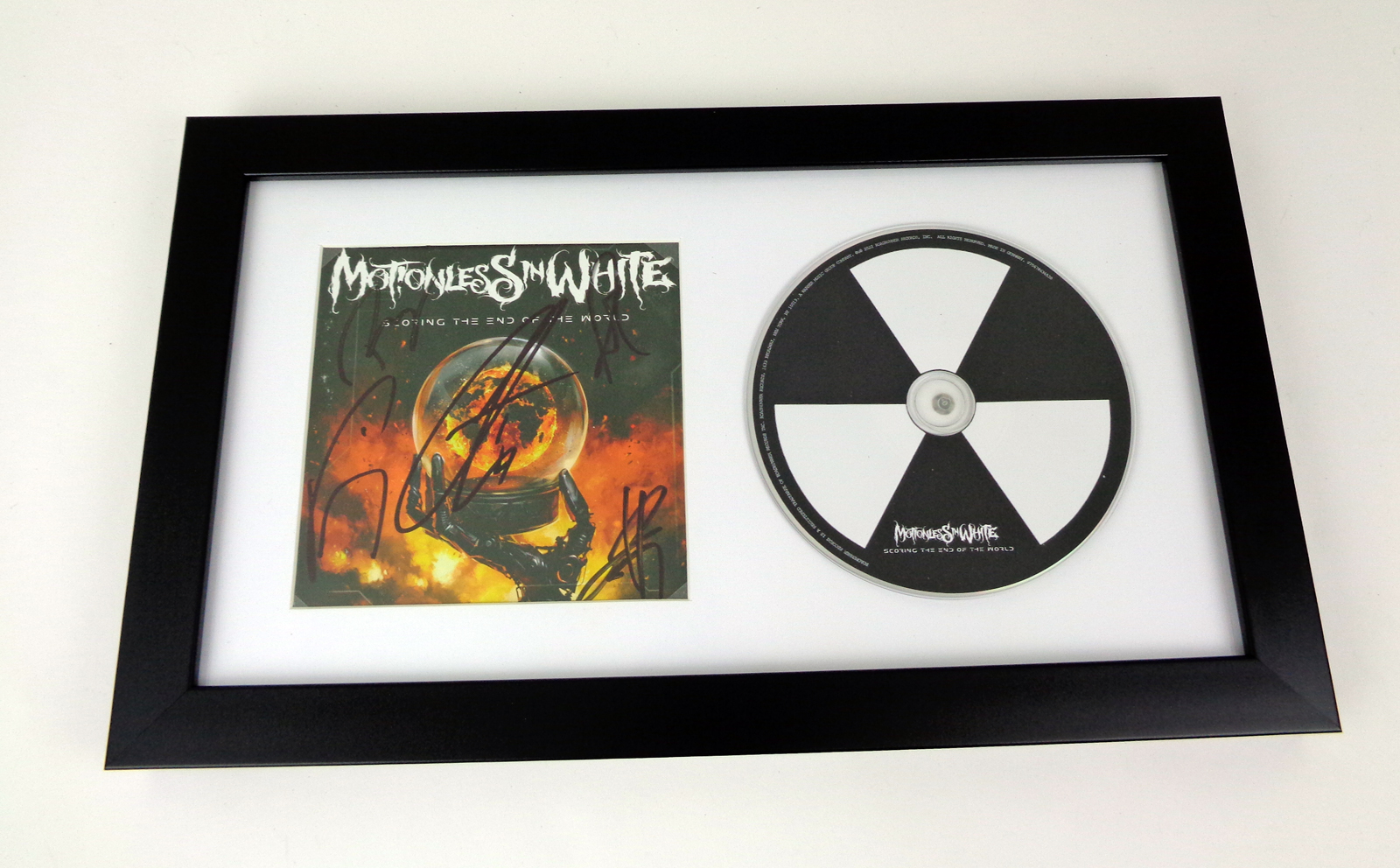 Motionless In White Signed Autograph Scoring The End of World CD Framed With PSA/DNA COA B