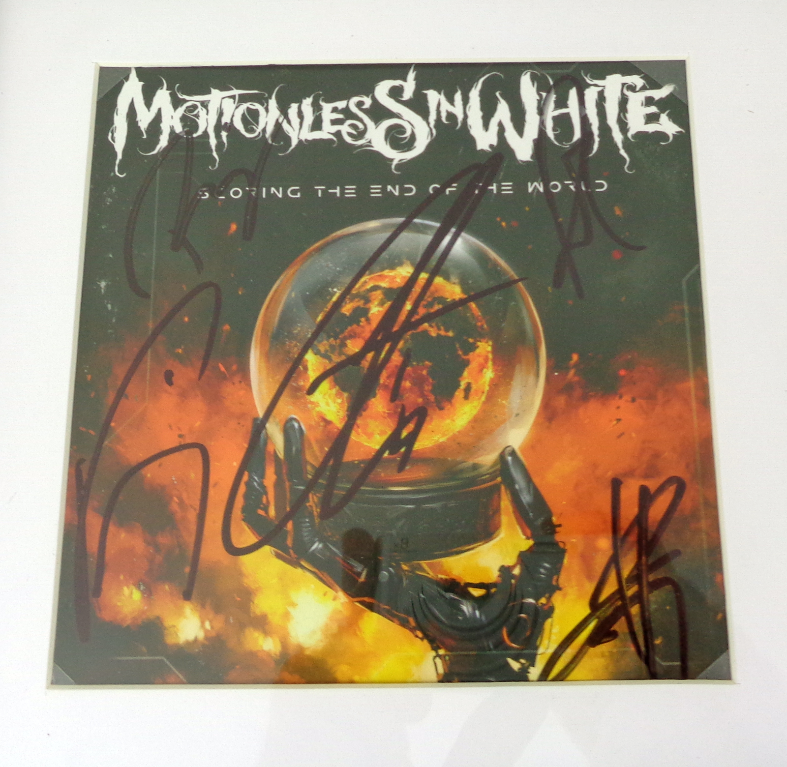 Motionless In White Signed Autograph Scoring The End of World CD Framed With PSA/DNA COA B