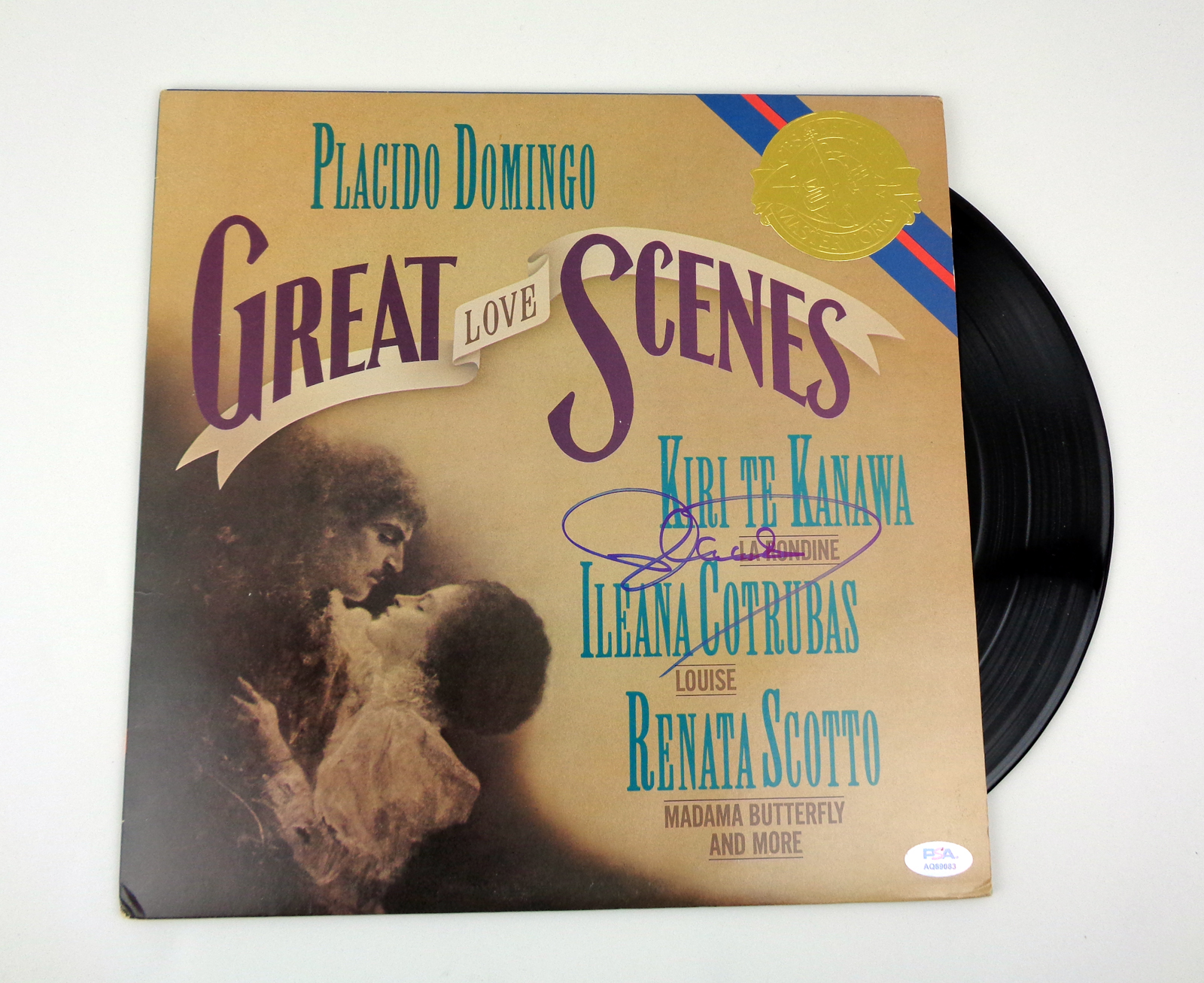 Placido Domingo Signed Autograph Great Love Scenes Vinyl Record Album With PSA/DNA COA