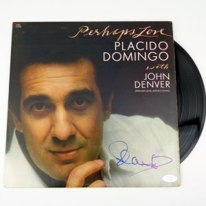 Placido Domingo Signed Autograph Perhaps Love Vinyl Record Album With PSA/DNA COA