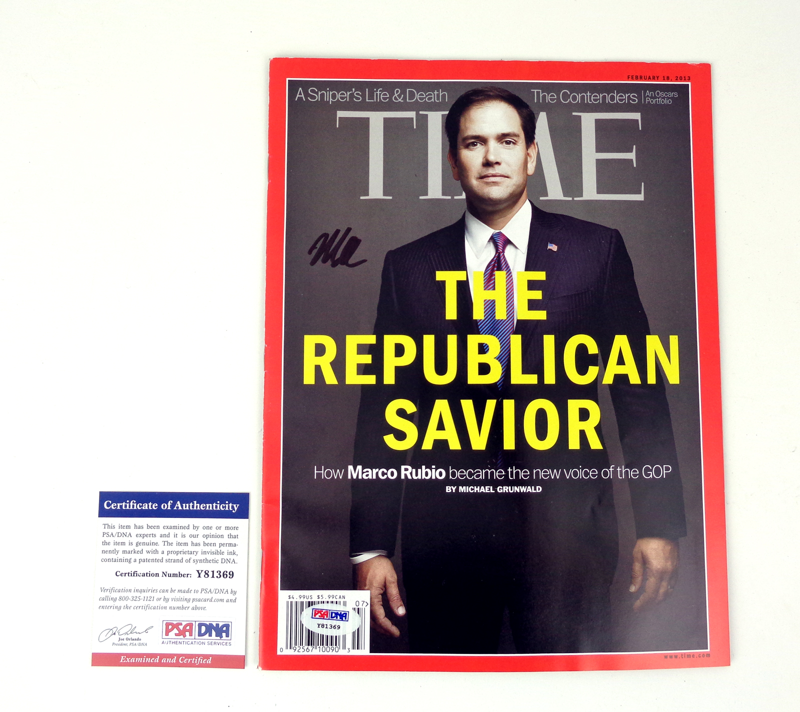 Marco Rubio Secretary of State Signed Autograph Time Magazine With PSA/DNA COA