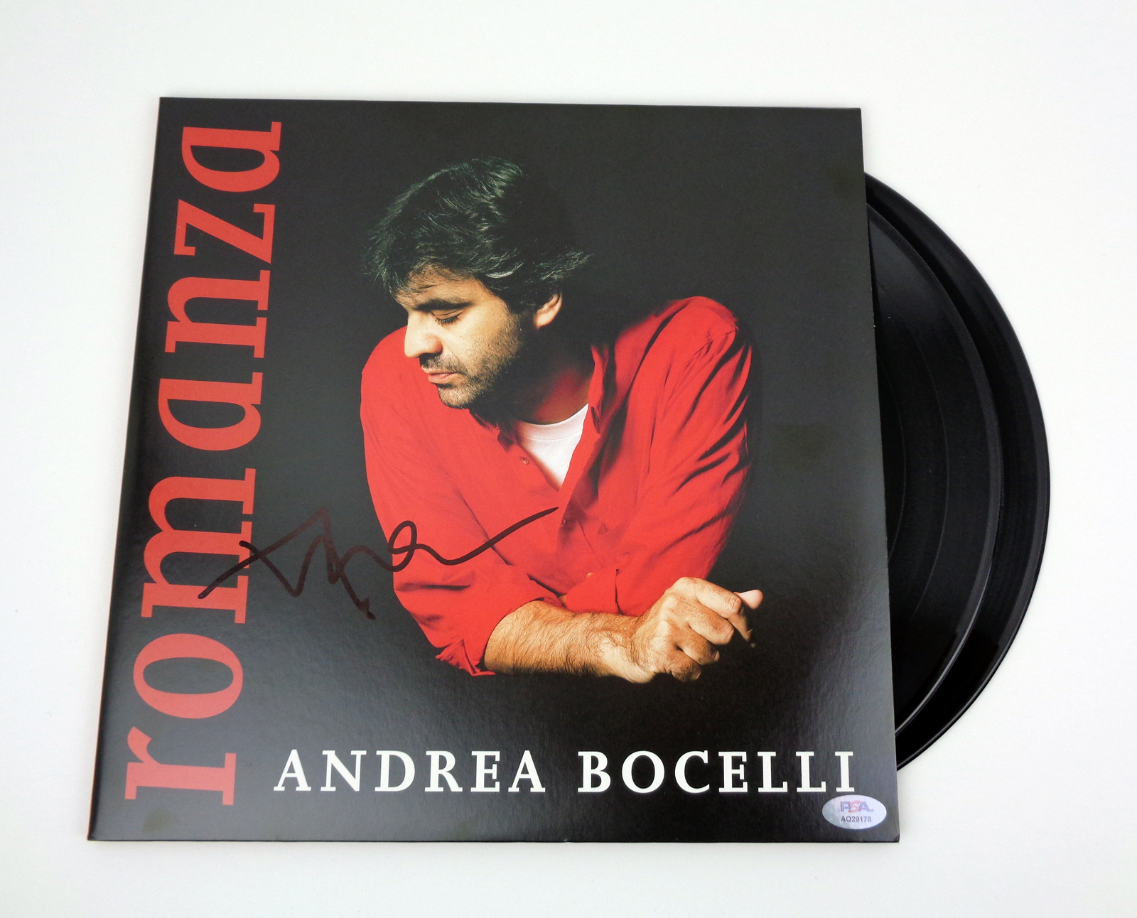 Andrea Bocelli Signed Autograph Romanza Vinyl Record Album With PSA/DNA COA