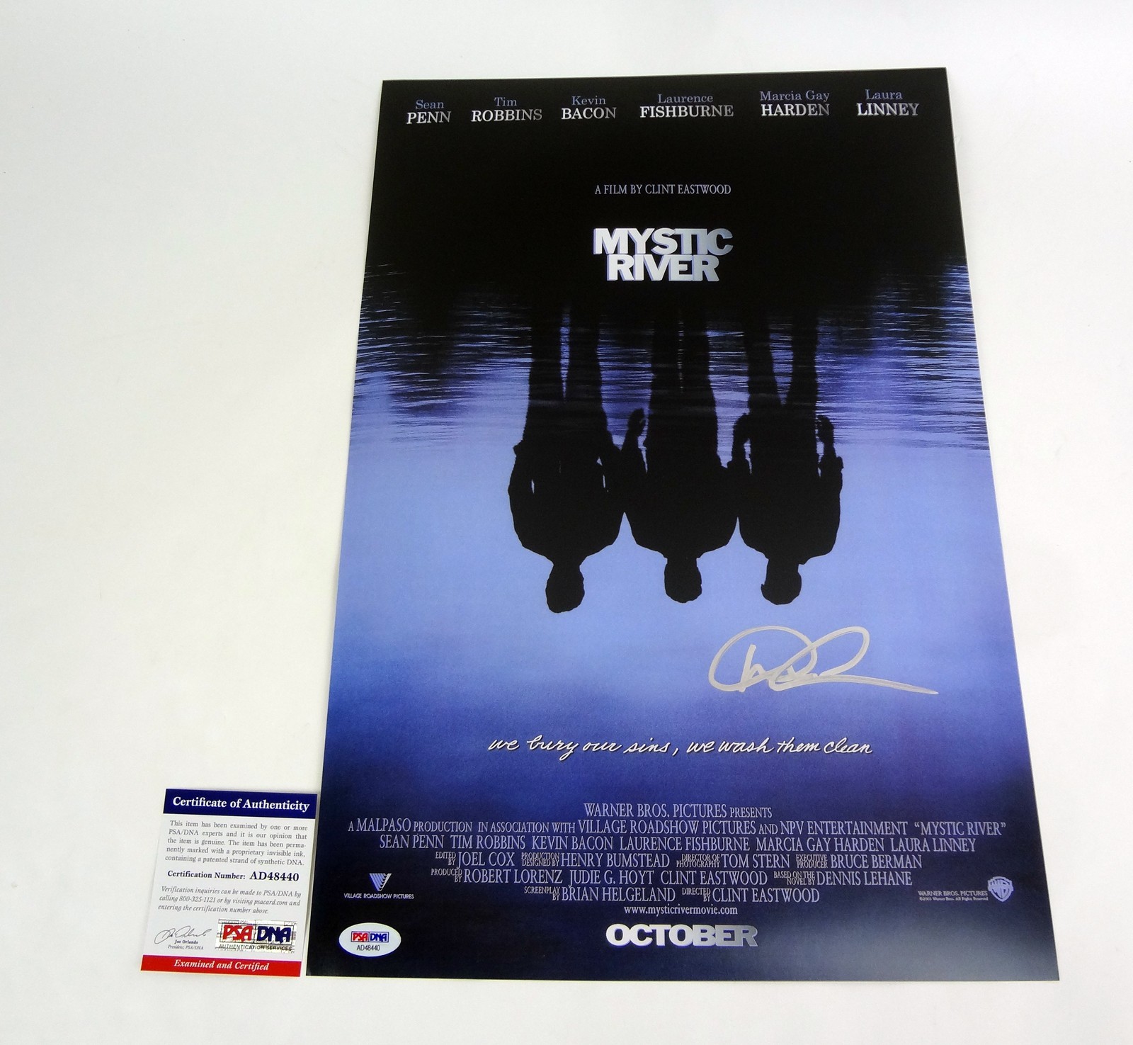 Dennis Lehane Author Signed Autograph Mystic River Movie Poster With PSA/DNA COA