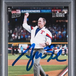 President George W Bush Signed Auto 2023 Topps Now World Series Card With PSA/DNA COA