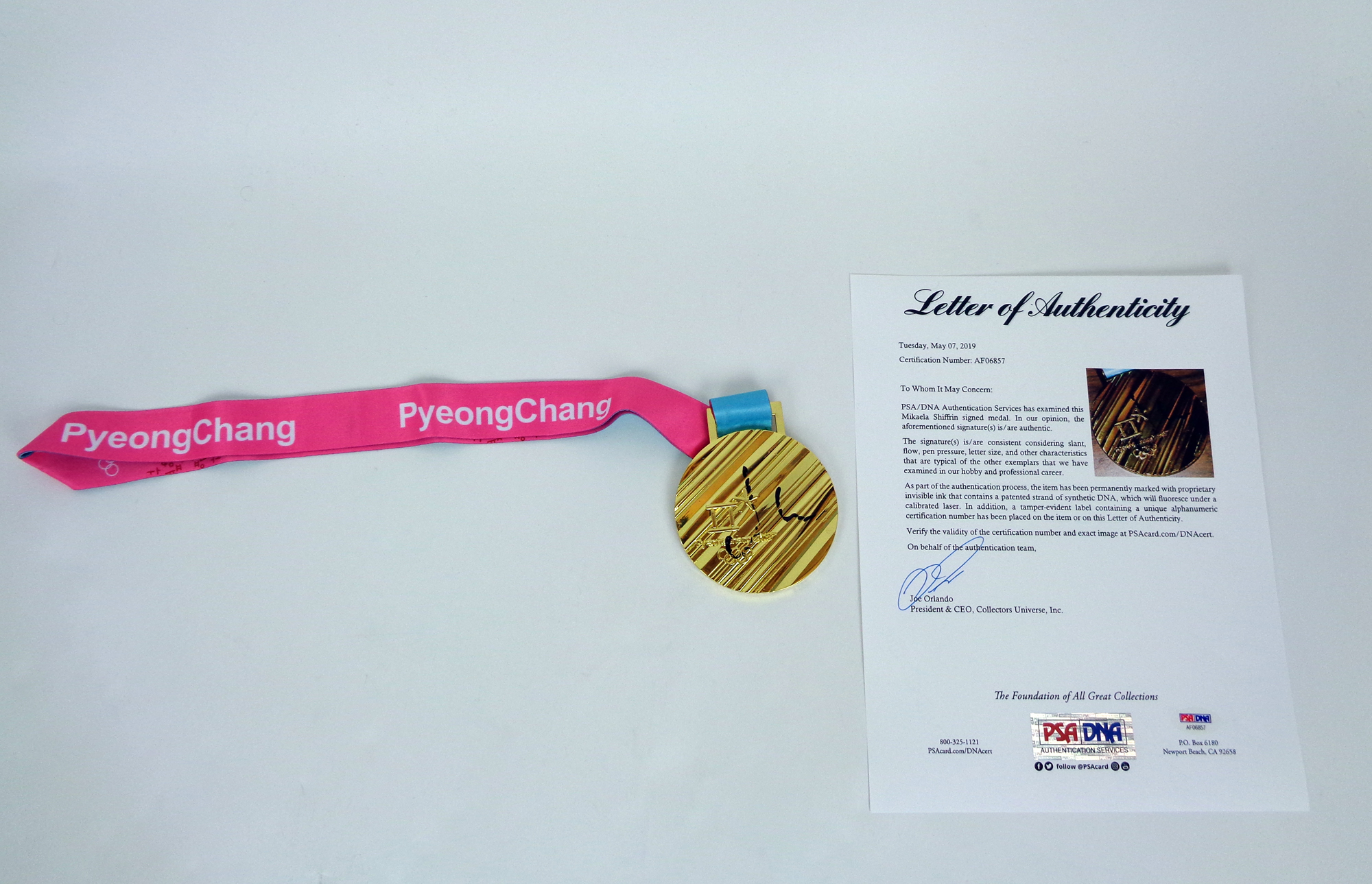 Mikaela Shiffrin 2018 Olympics Signed Autograph Gold Medal With PSA/DNA COA B