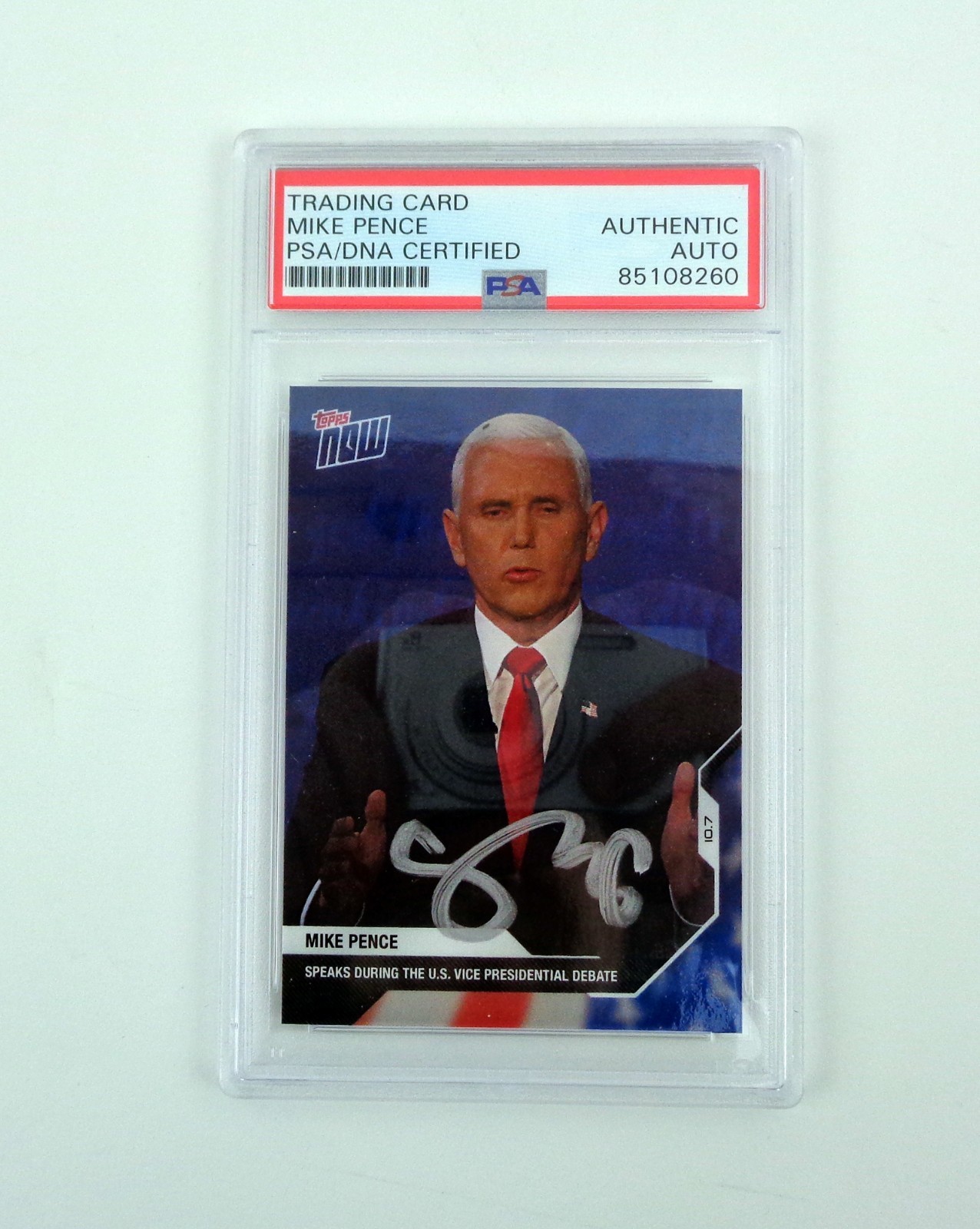 Mike Pence Vice President Signed Auto 2020 Topps Now Fly Card With PSA/DNA COA