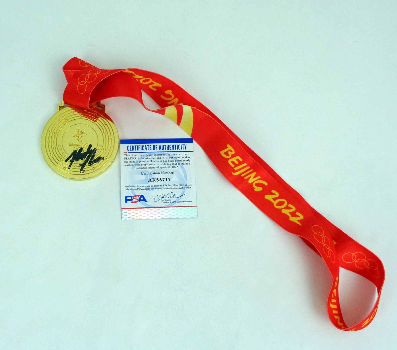 Nathan Chen 2022 Olympics Signed Autograph Gold Medal With PSA/DNA COA