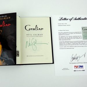 Neil Gaiman Signed Autograph Coraline 1st Edition Hardcover Book With PSA/DNA COA