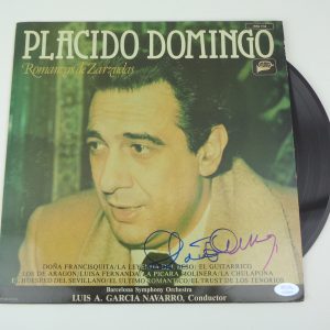 Placido Domingo Signed Autograph Romanzas Vinyl Record Album With PSA/DNA COA