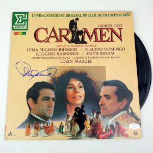 Placido Domingo Signed Autograph Carmen Soundtrack Vinyl Record With PSA/DNA COA
