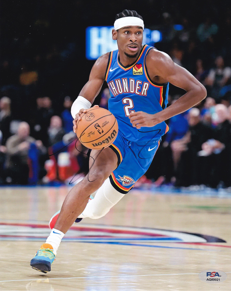 Shai Gilgeous-Alexander SGA OKC Thunder Signed Autograph 8x10 Photo With PSA/DNA COA D