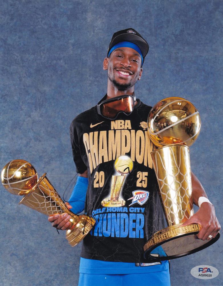 Shai Gilgeous-Alexander SGA OKC Thunder Signed Autograph 8x10 Photo With PSA/DNA COA D