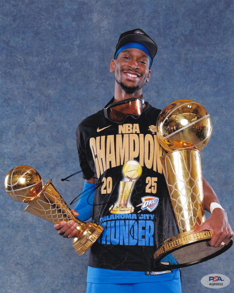 Shai Gilgeous-Alexander SGA OKC Thunder Signed Autograph 8x10 Photo With PSA/DNA COA D