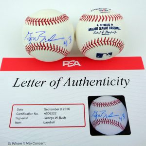 President George W Bush Signed Autograph MLB Baseball "43" Inscription With PSA/DNA COA