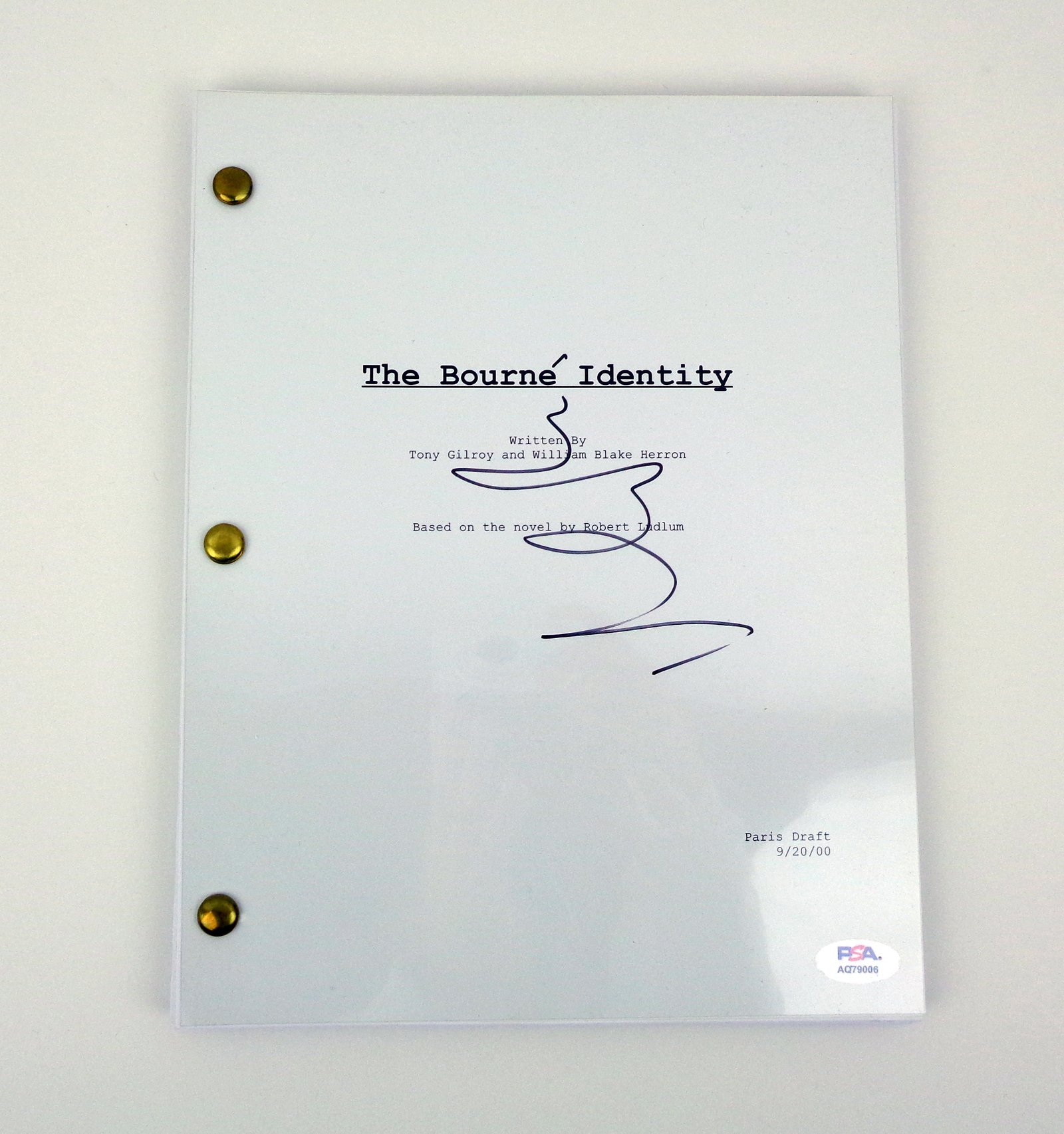 Matt Damon Signed Autograph The Bourne Identity Movie Script With PSA/DNA COA